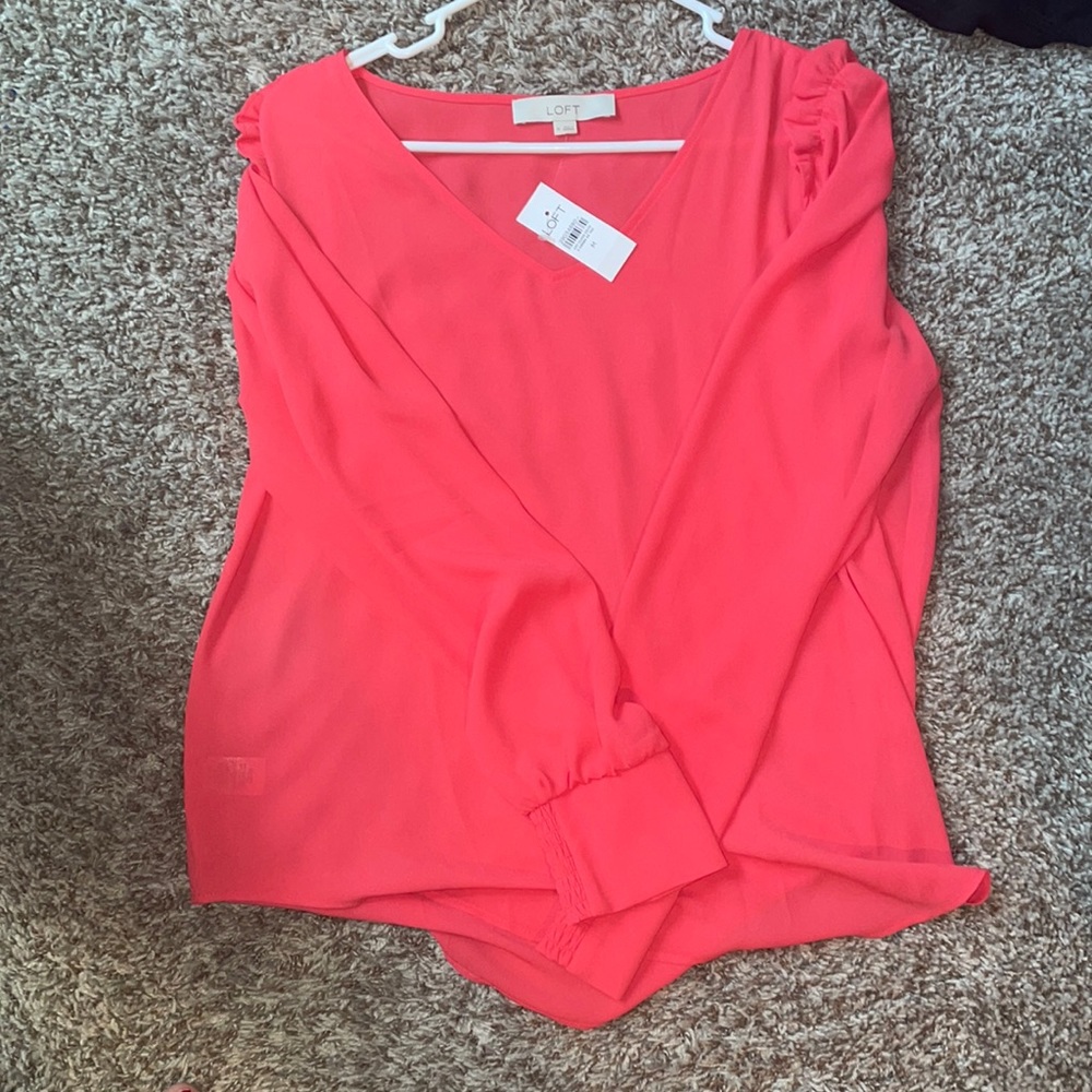 Loft Medium tags on long sleeve blouse
